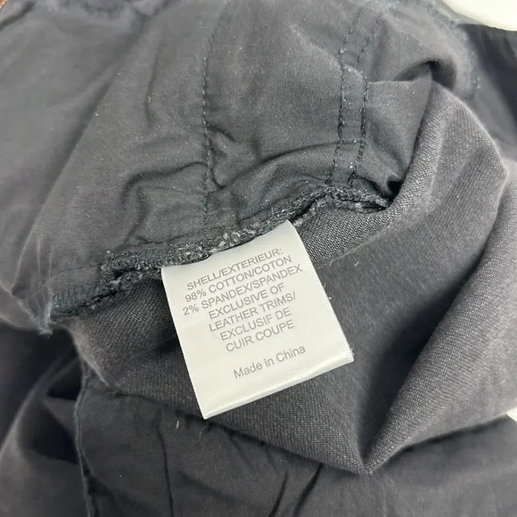 Tory Burch Jeans Low Rise Pants Denim Leather Trim Leggings Zip Up Black Size 28 - Picture 11 of 12